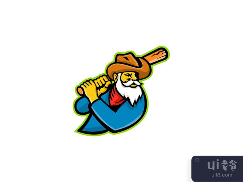 Miner Baseball Player Mascot