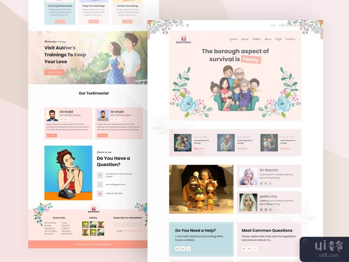 Happy Family landing Page