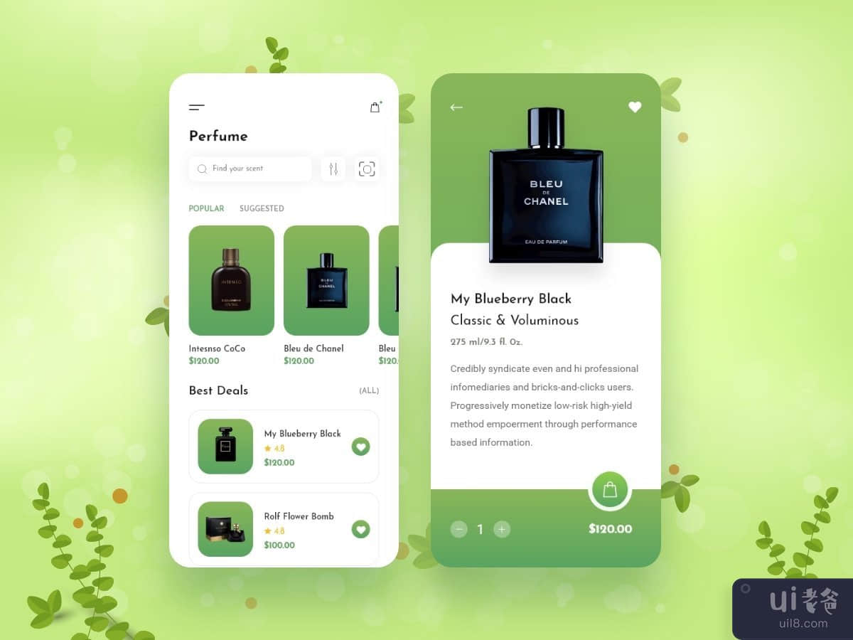 香水电商 iOS 移动应用设计(Perfume E-Commerce iOS Mobile App Design)插图1