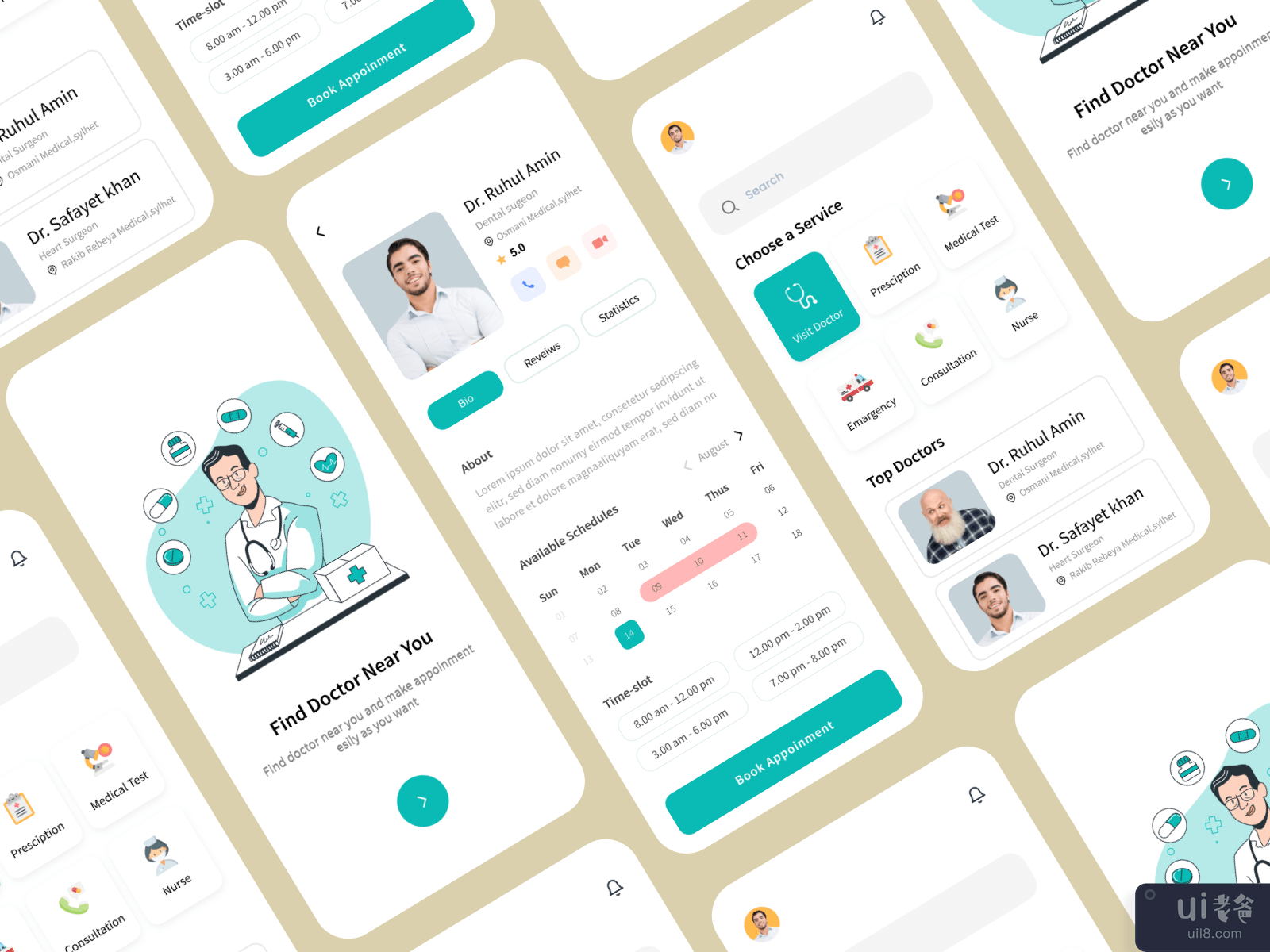 Doctor Appoinment  Mobile app  ui 