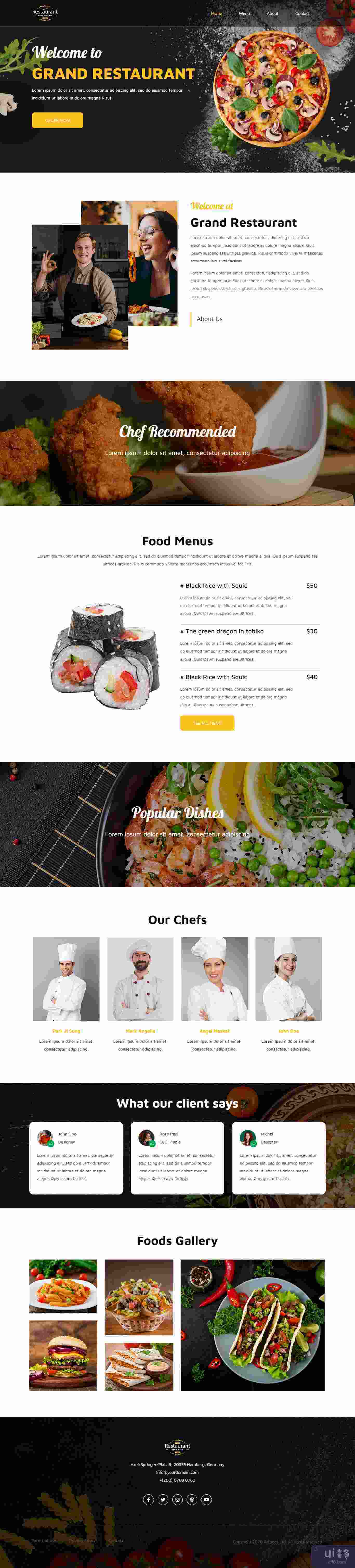 餐厅 Html 网页模板(Restaurant  Html Web Template)插图