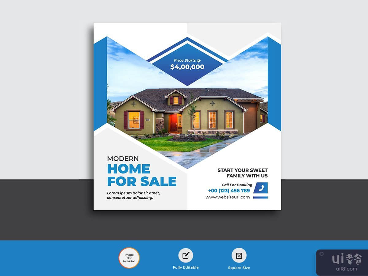 Real estate business agency web banner post template 