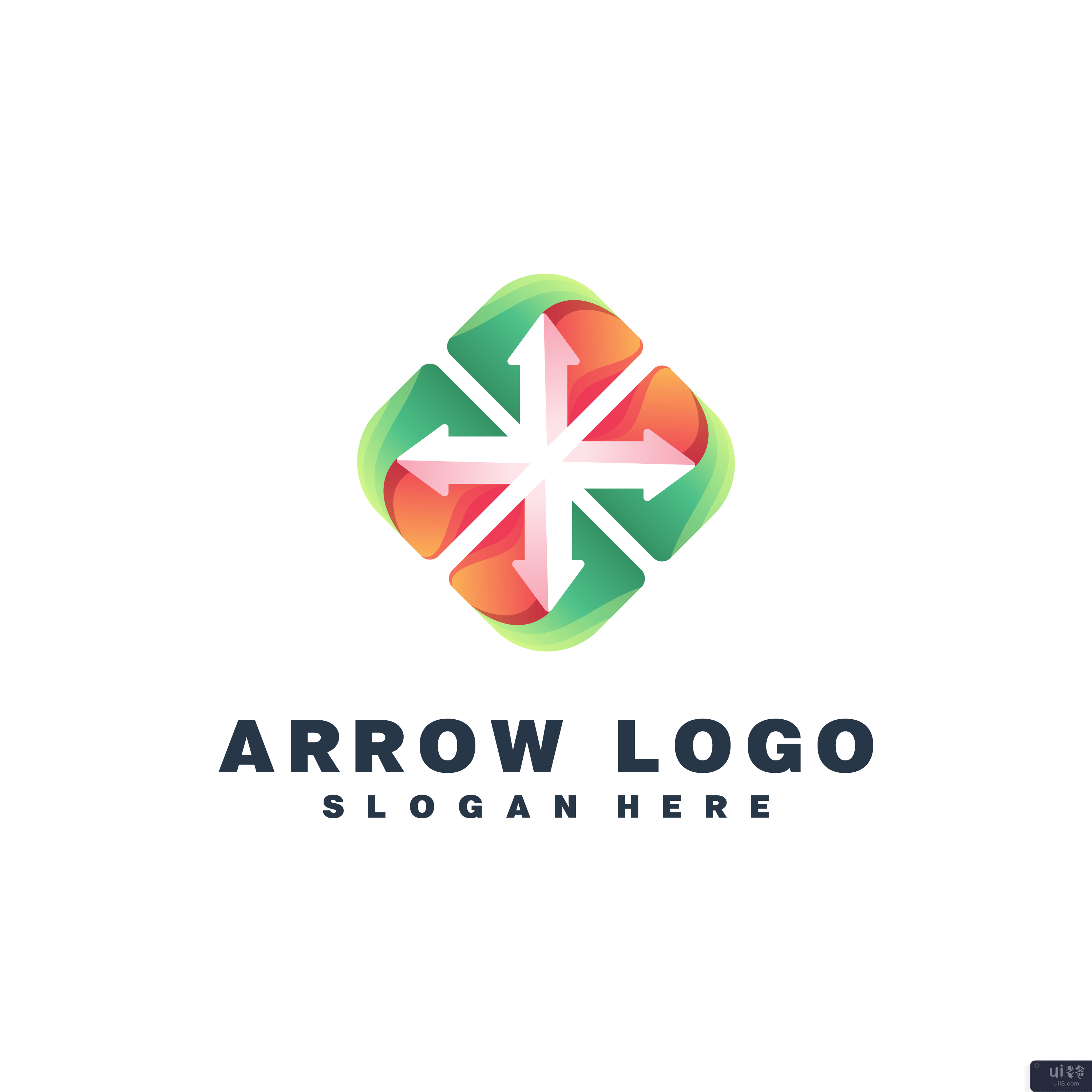 箭头彩色标志设计矢量(Arrow colorful logo design vector)插图