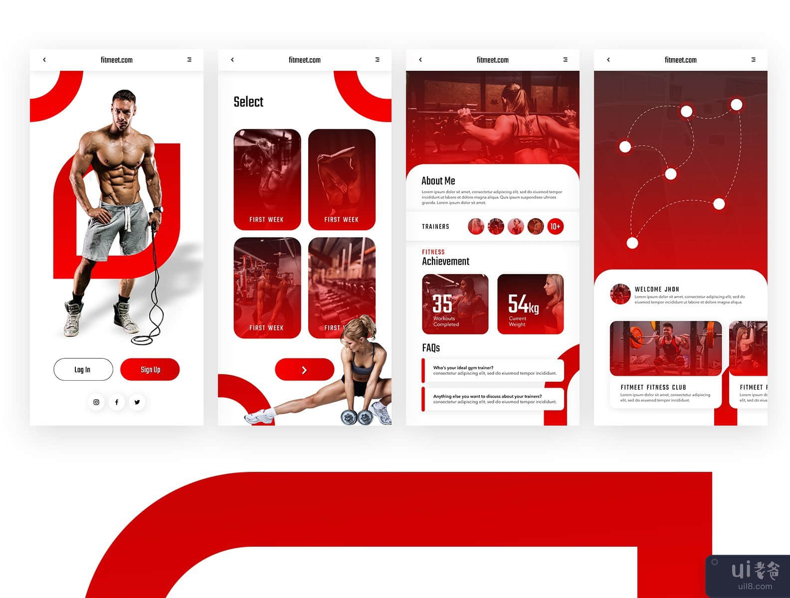 健身应用程序 UI 模板(Fitness App Ui Template)插图2