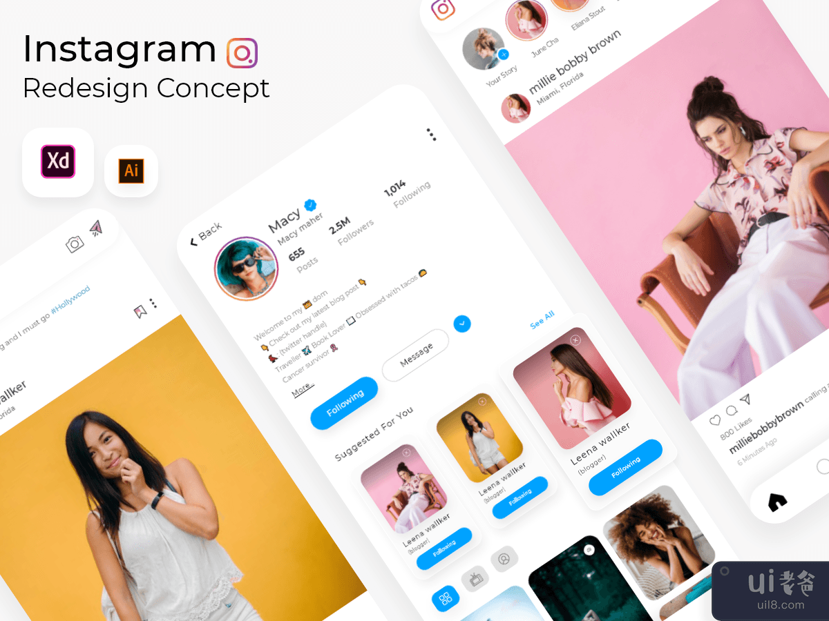 Instagram 重新设计概念(Instagram Redesign Concept)插图