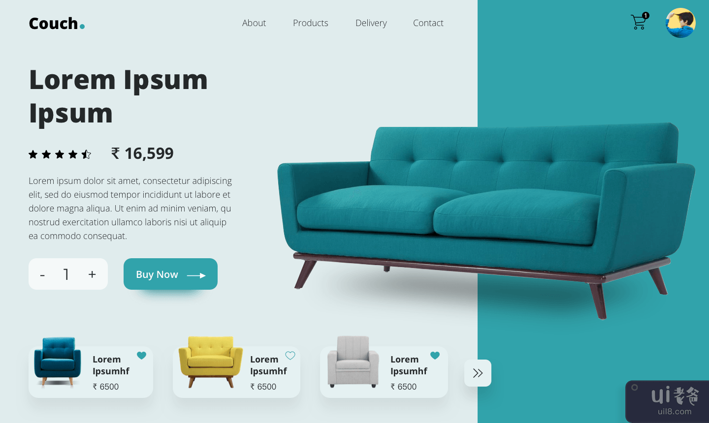 家具网站登陆页面(Furniture Website Landing page)插图