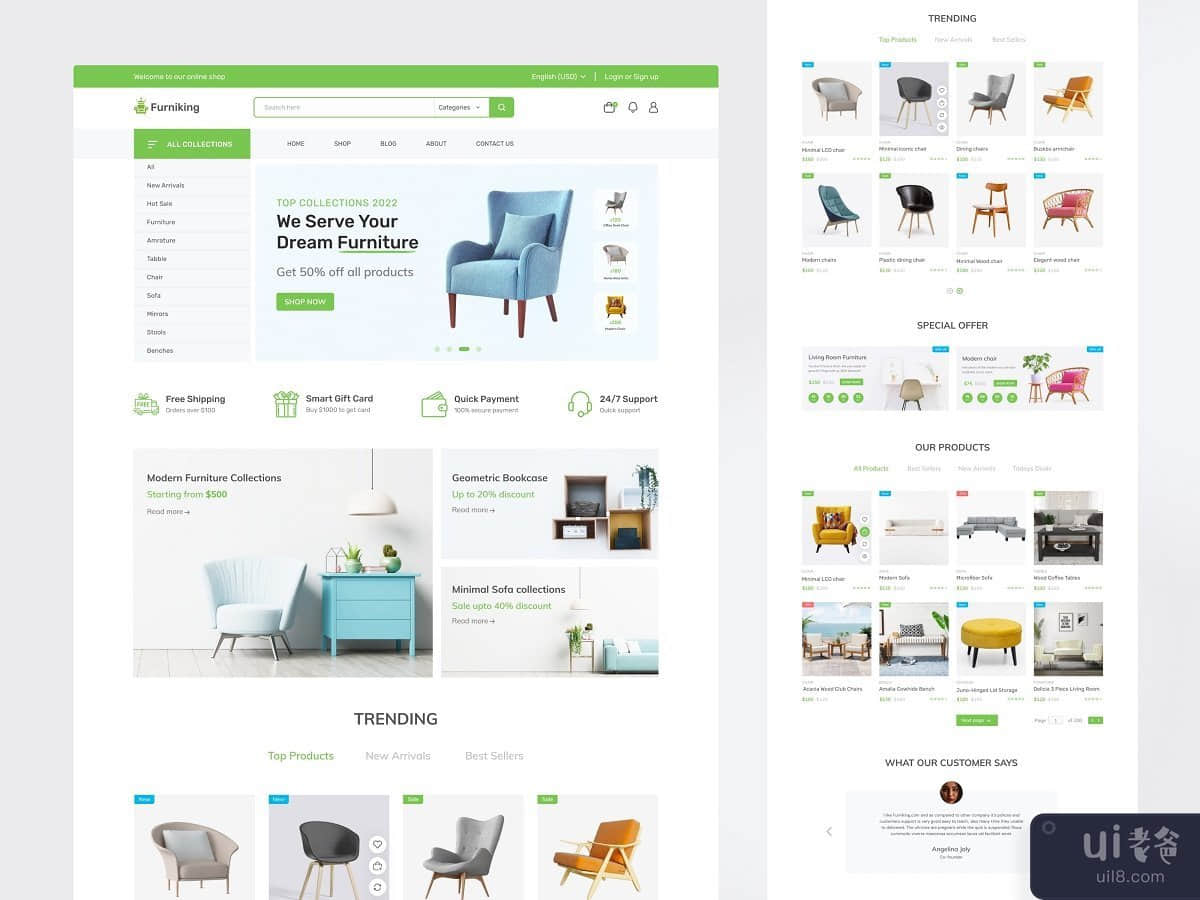 E-commerce Furniture Store Shopify Landing page Web Design