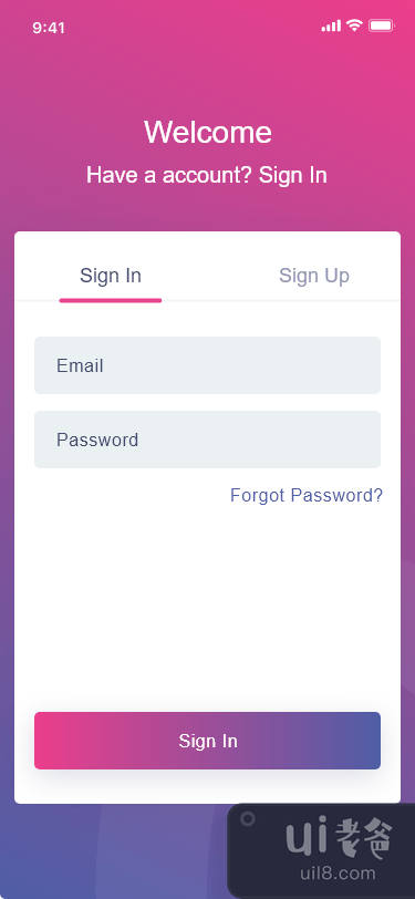 登录 - 移动设备注册页面设计(Sign in - Sign up Page Design for Mobile)插图1