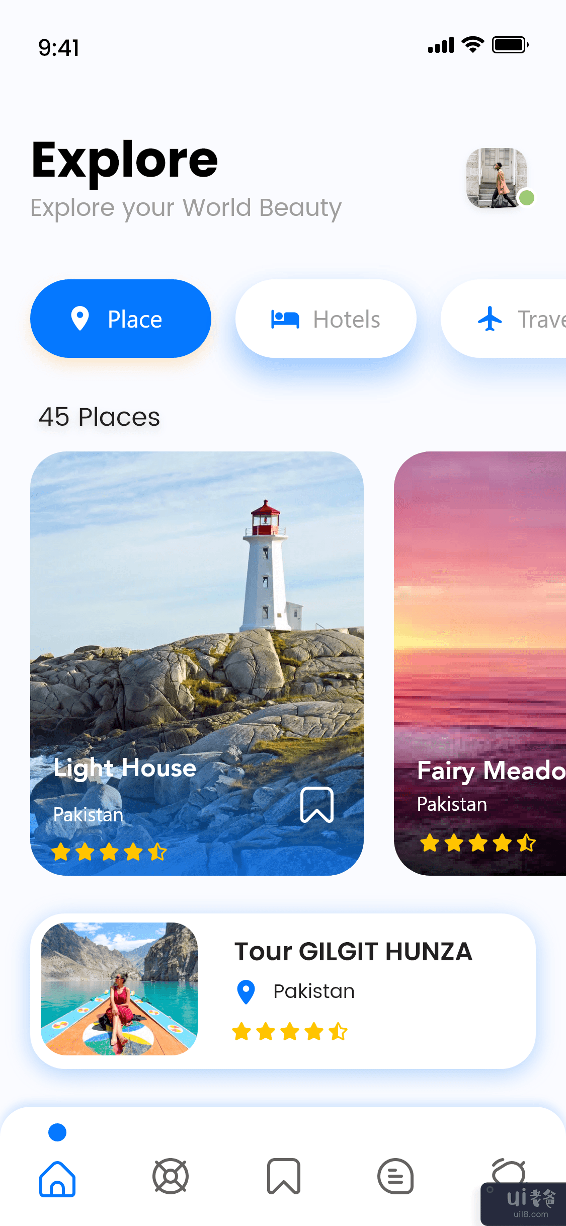 Travel App V3 - Travel App UI 设计理念 - 酒店预订应用(Travel App V3 - Travel App UI Design Concept - Hotel Booking app)插图
