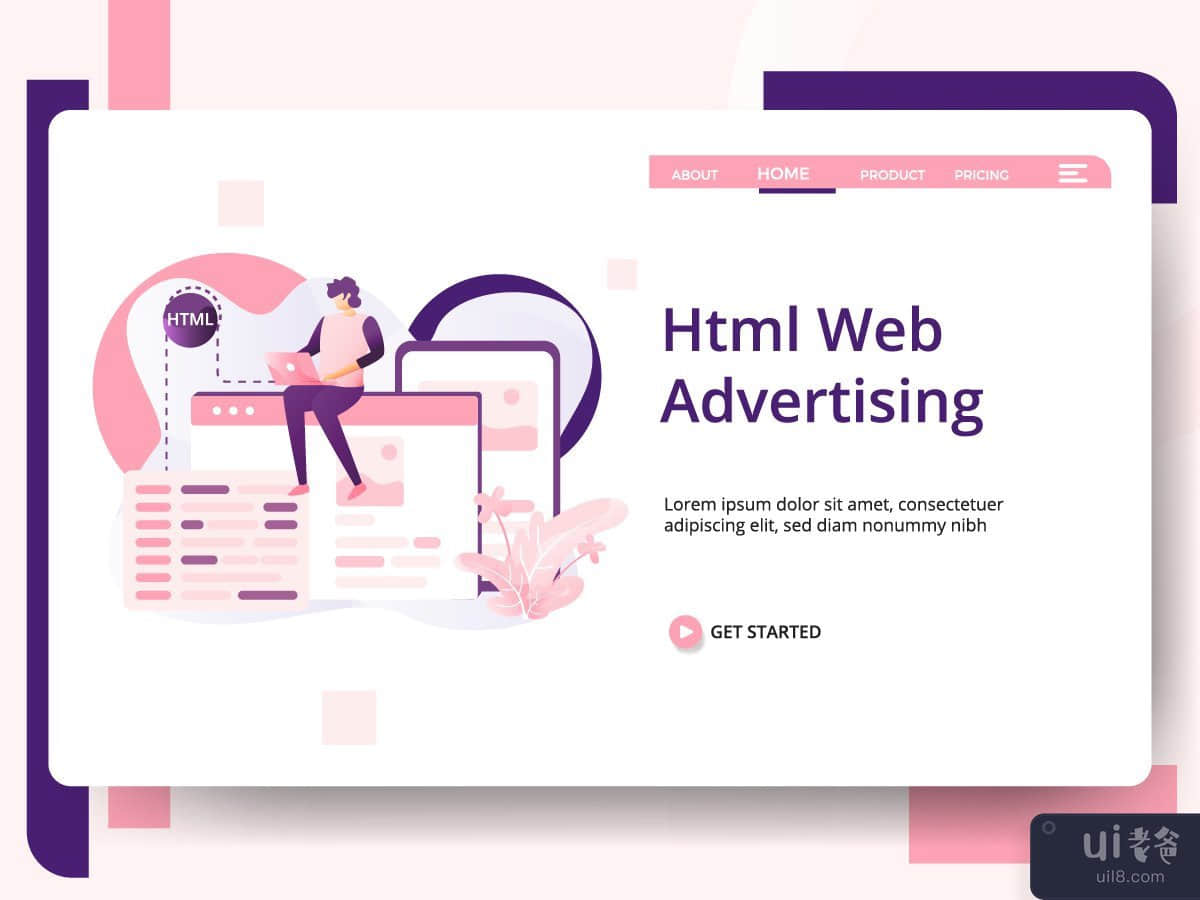 Html Web Advertising modern illustration vector