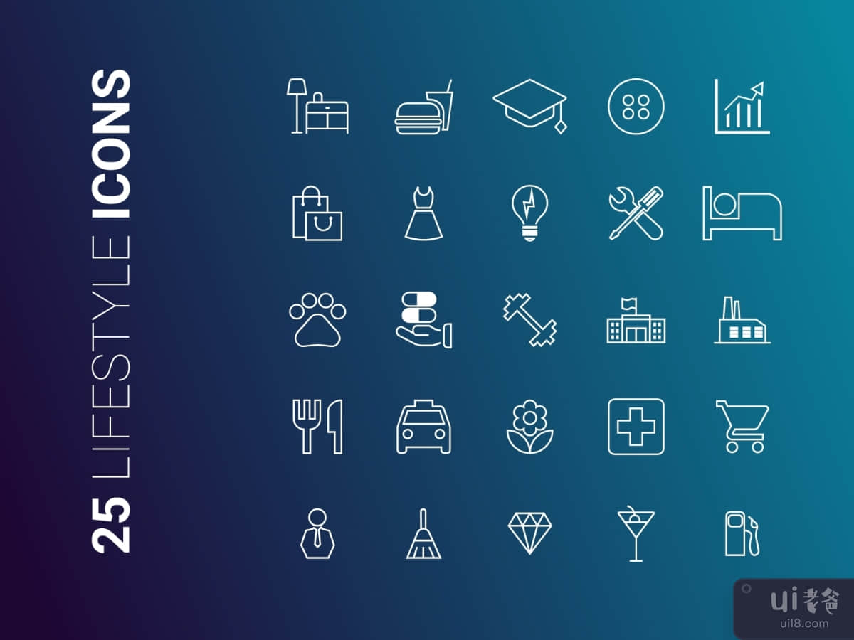 25 lifestyle icons - Free Download