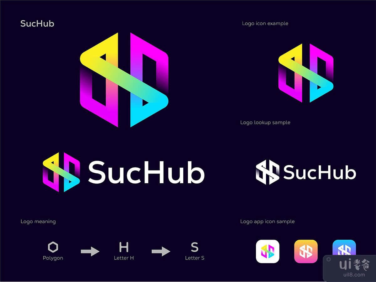 SucHub 标志设计模板(SucHub Logo Design Template)插图