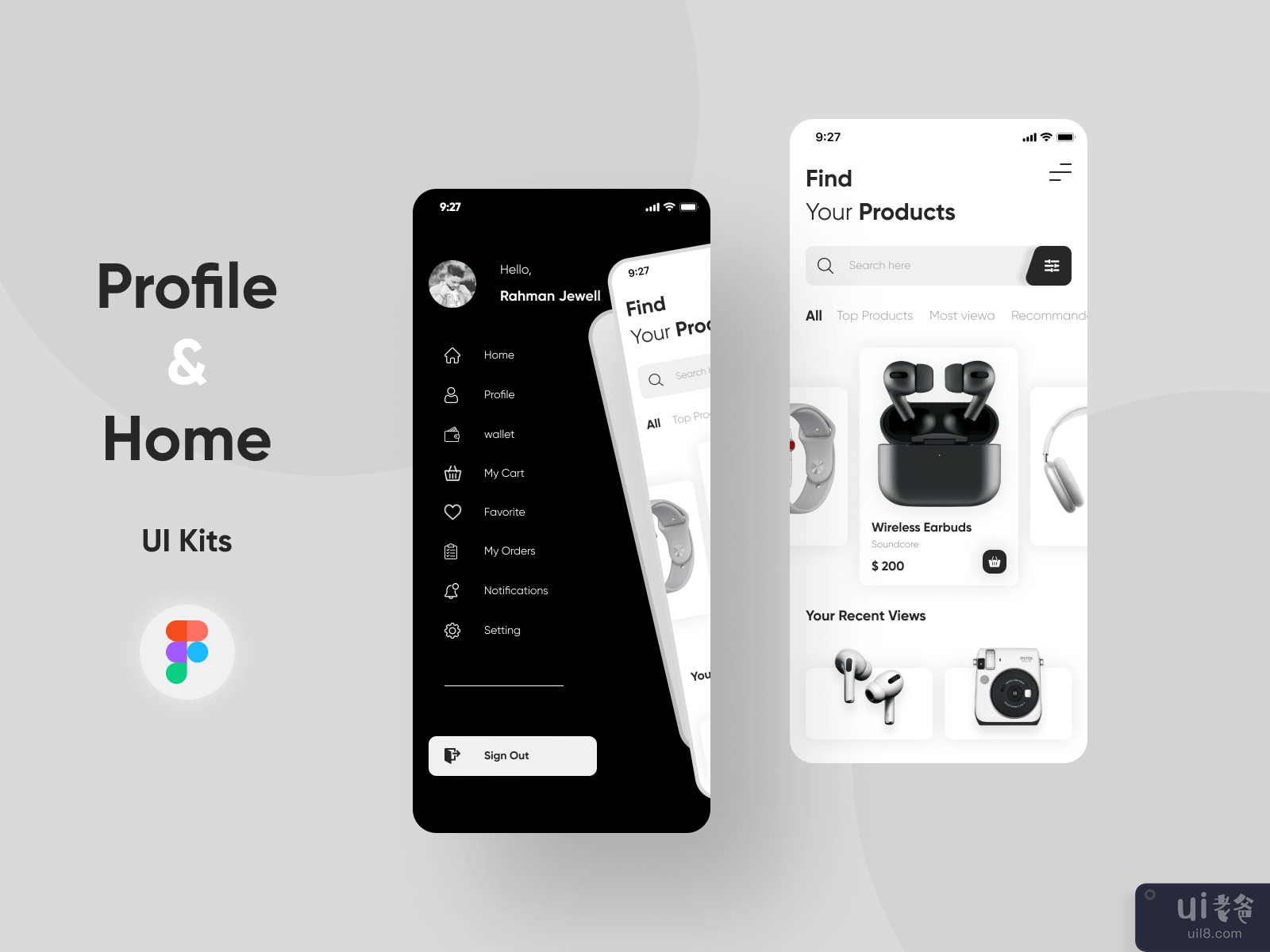 profile and Home UI