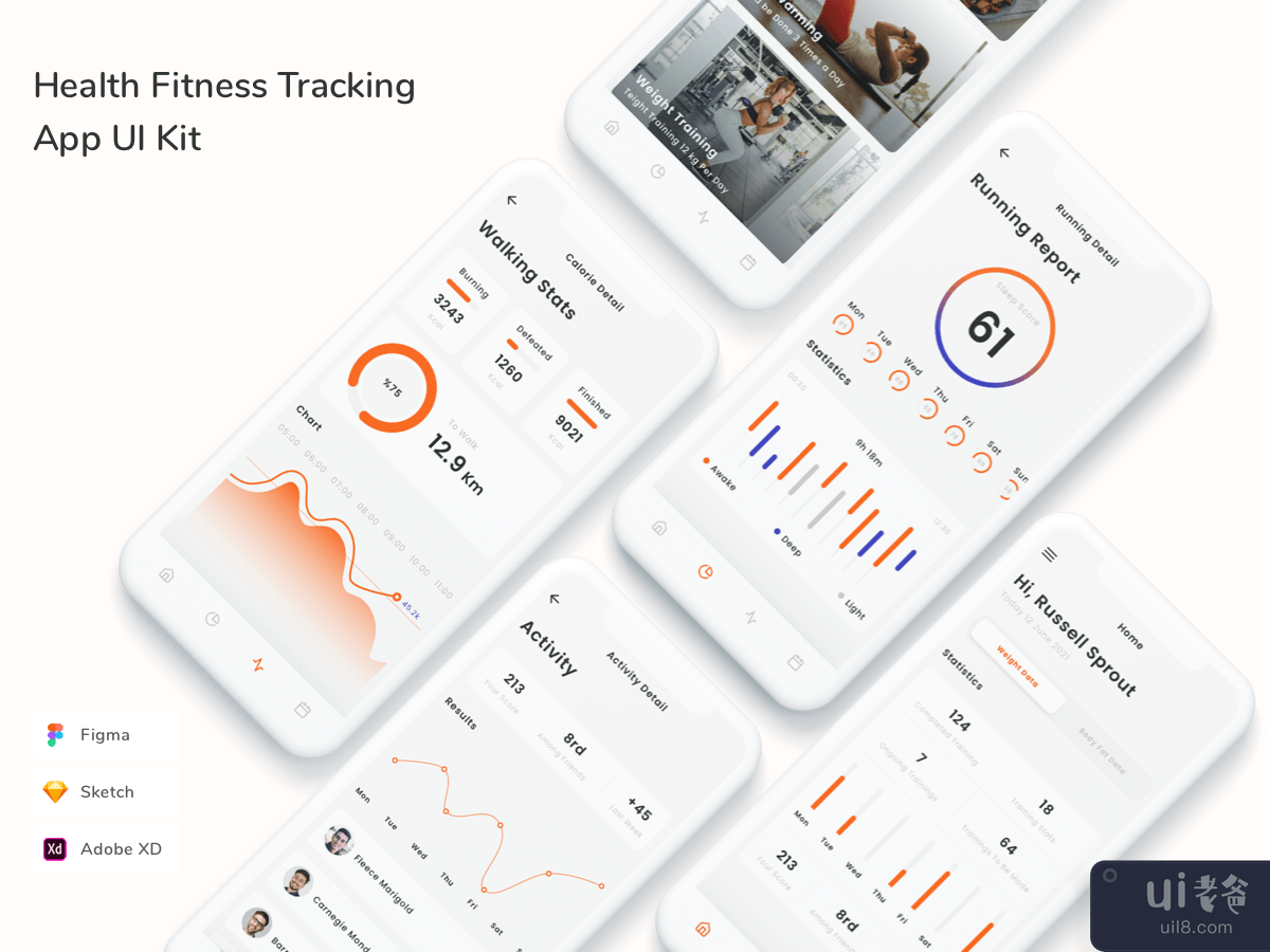 Health Fitness Tracking App UI Kit