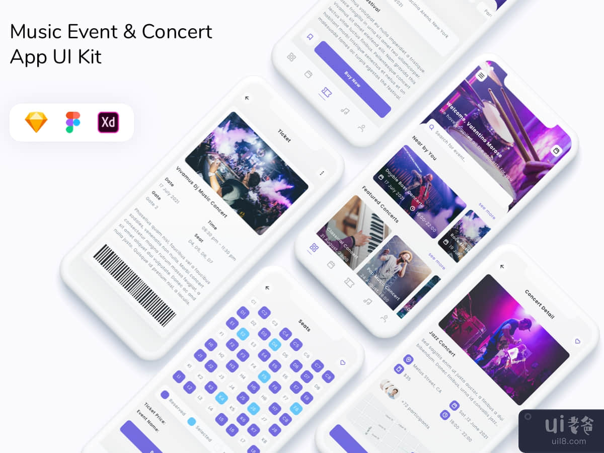 Music Event & Concert App UI Kit