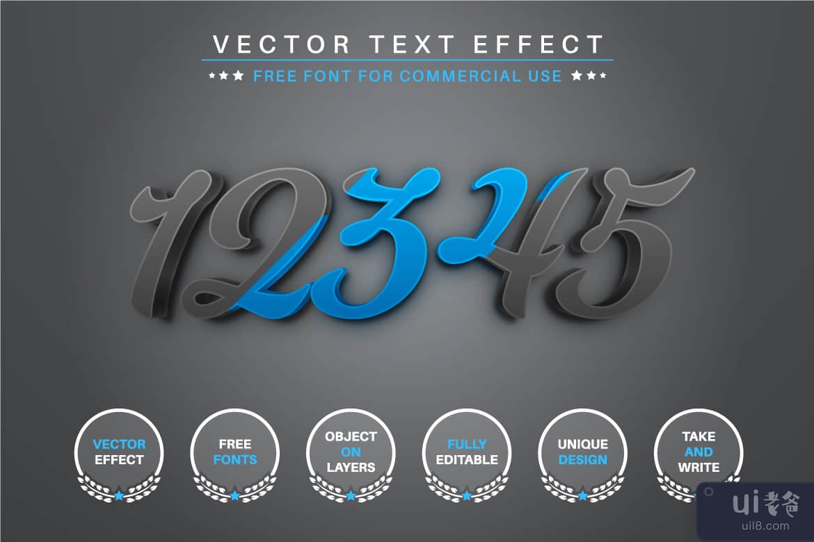 双色 - 可编辑的文字效果，字体样式(Double Color - Editable Text Effect, Font Style)插图2
