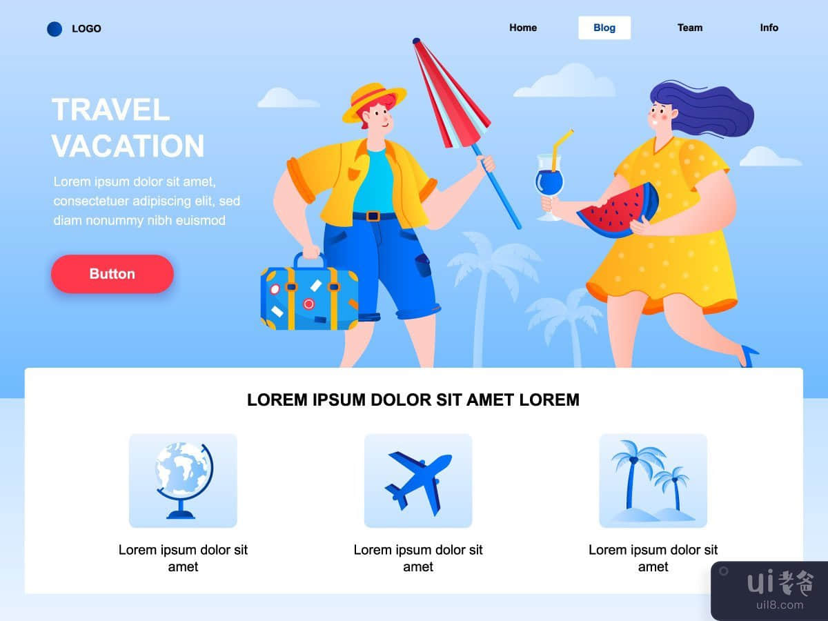 Travel Vacation landing page