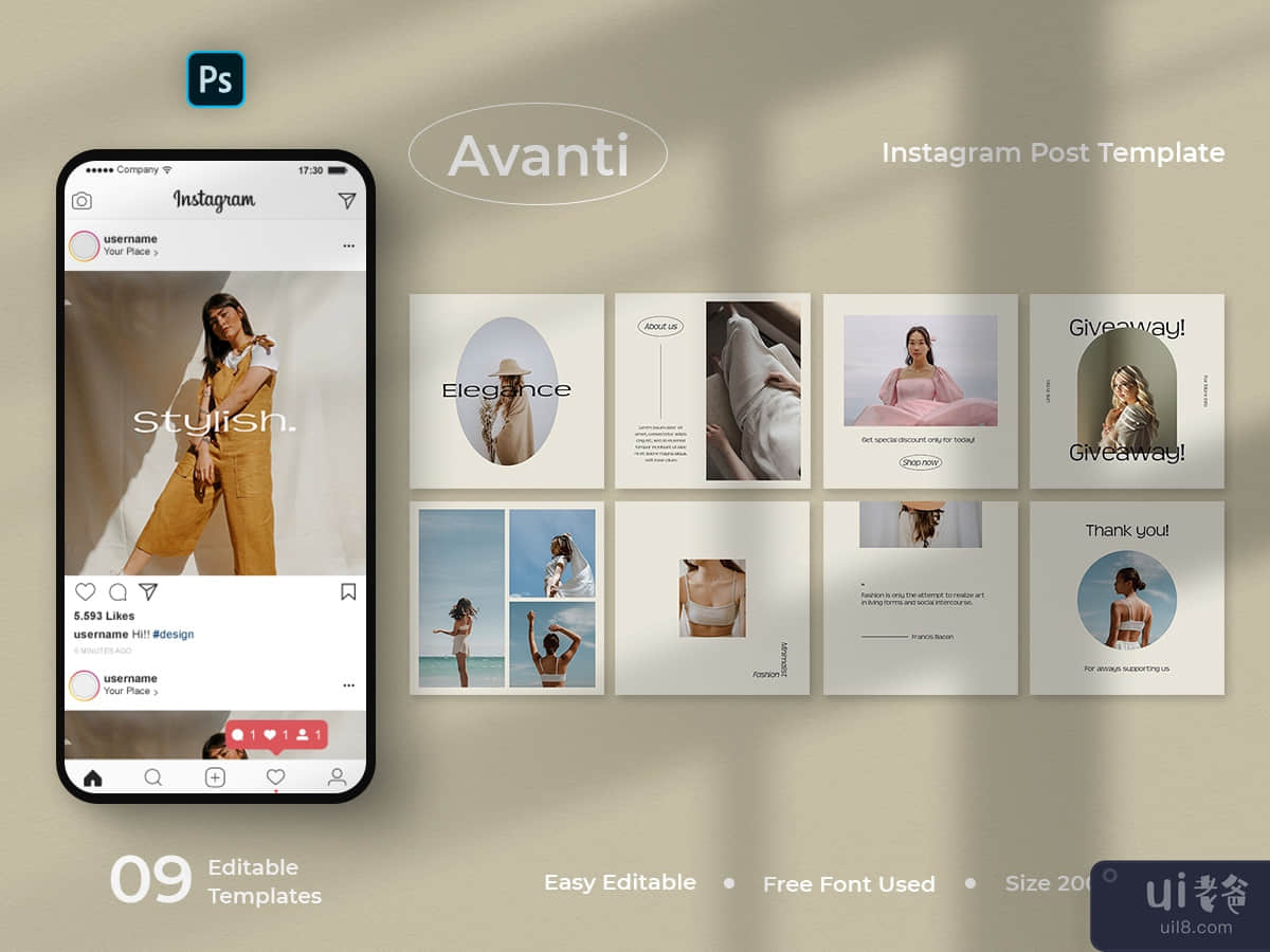 Avanti - Fashion Social Media Post Template