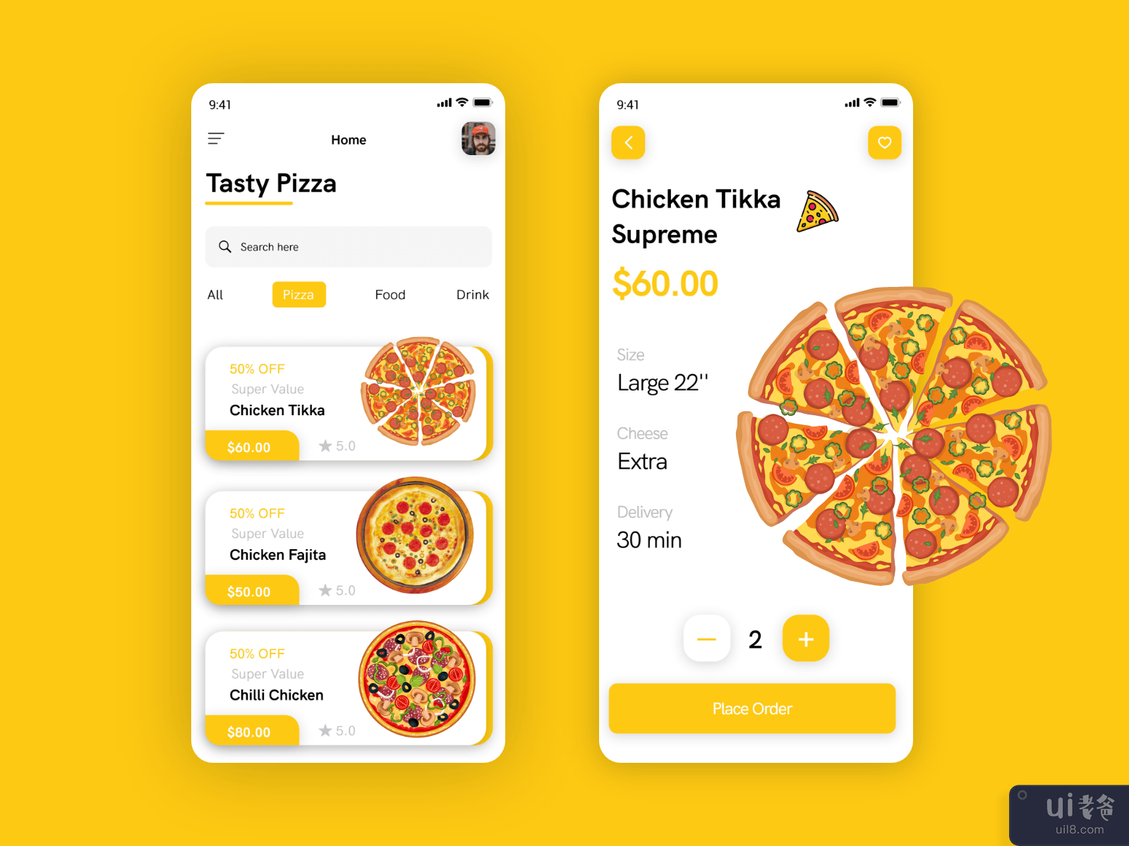 比萨配送应用程序 - 食品配送应用程序(Pizza Delivery app - Food Delivery App)插图3