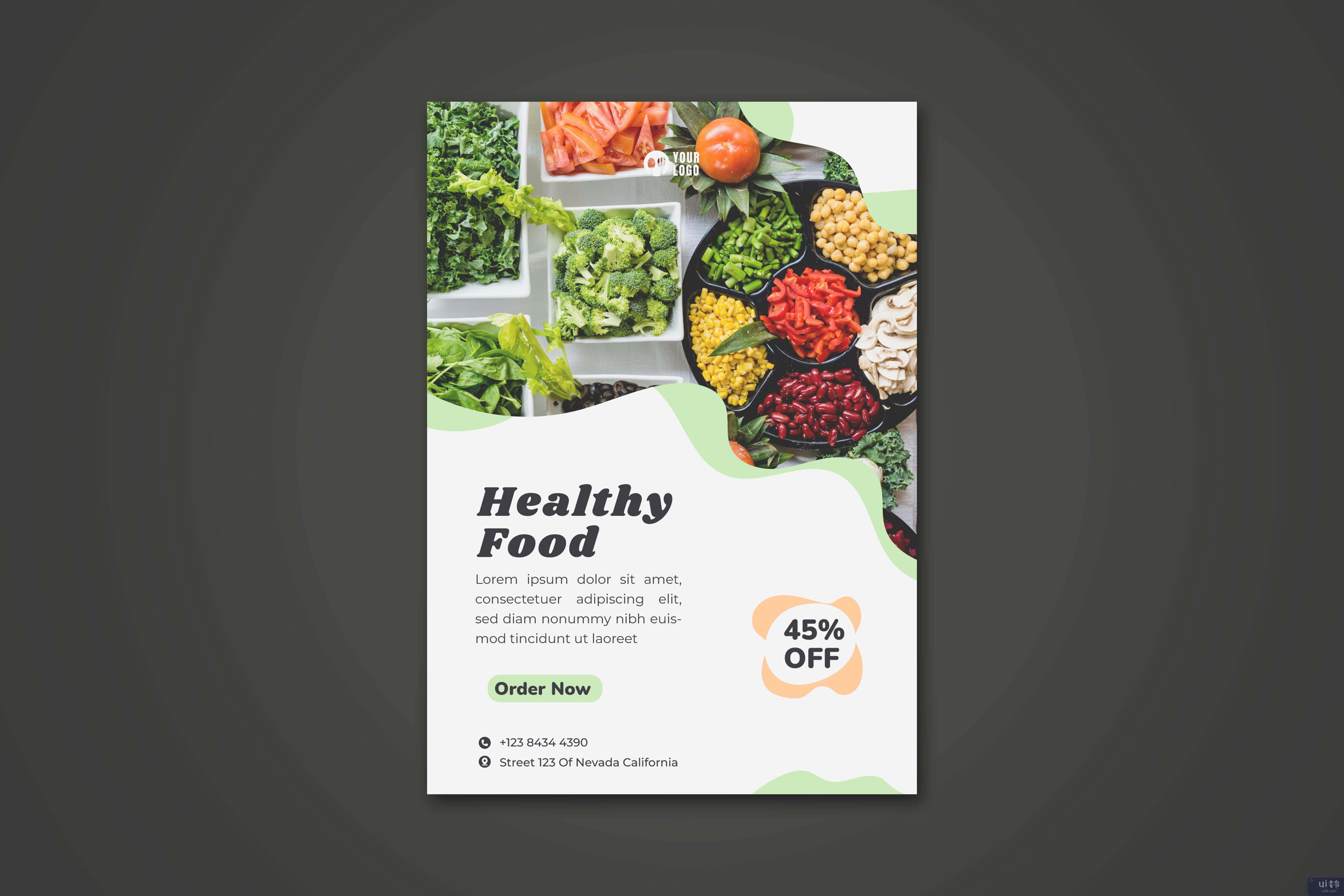 健康食品传单模板(Healthy Food Flyer Template)插图1