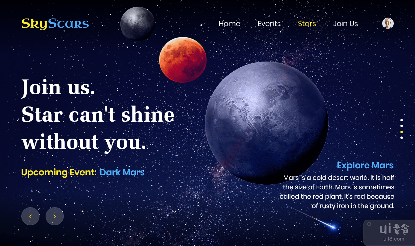 SkyStars - 观星应用登陆页面(SkyStars - Stargazing App Landing Page)插图