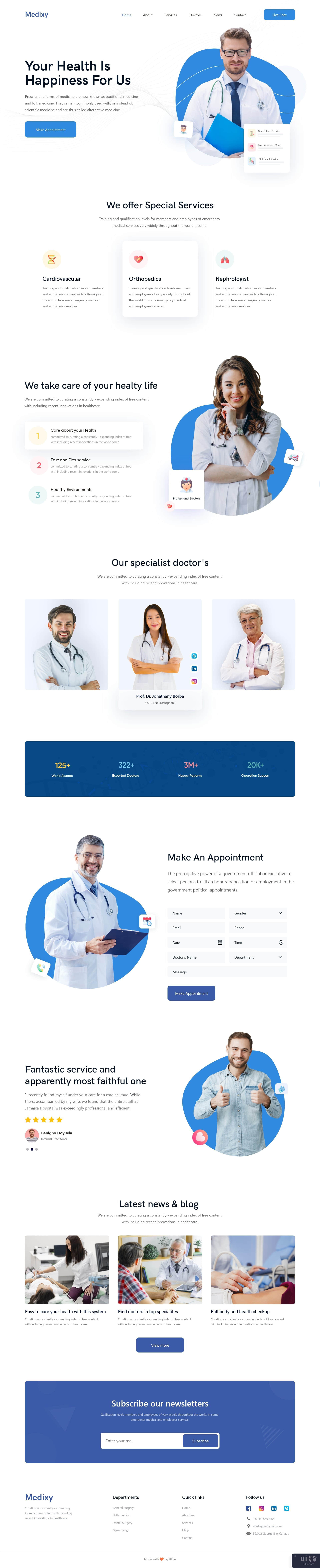 医疗 ||医疗顾问登陆页面概念(Medixy || Medical Consultant Landing page concept)插图