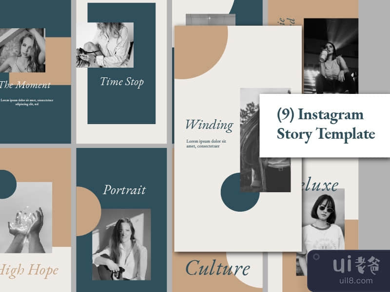 minimalist circle square Instagram story templates