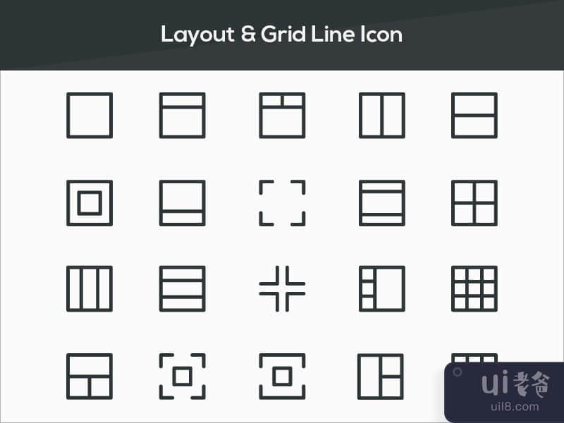 布局和网格线图标(Layout & Grid Line Icon)插图