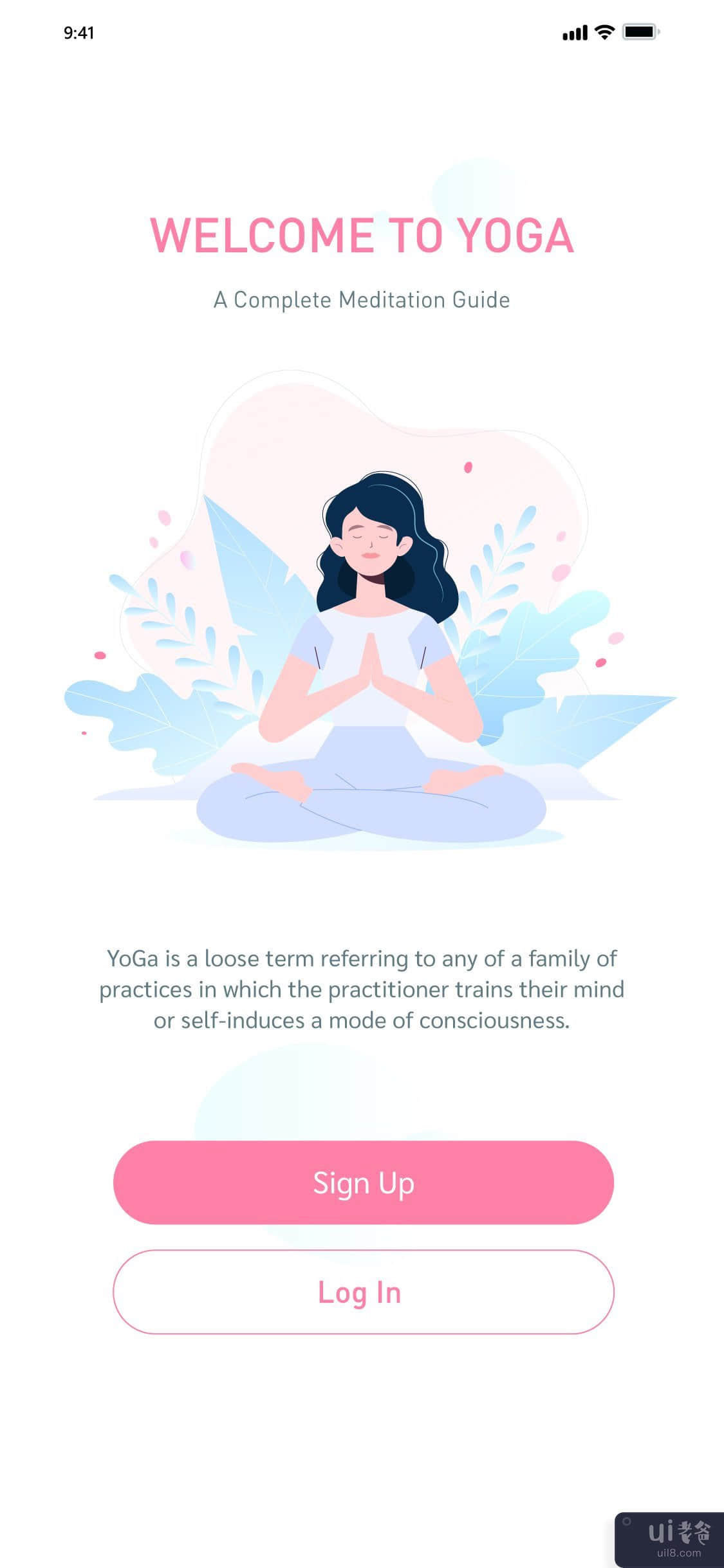 瑜伽应用概念(Yoga App Concept)插图