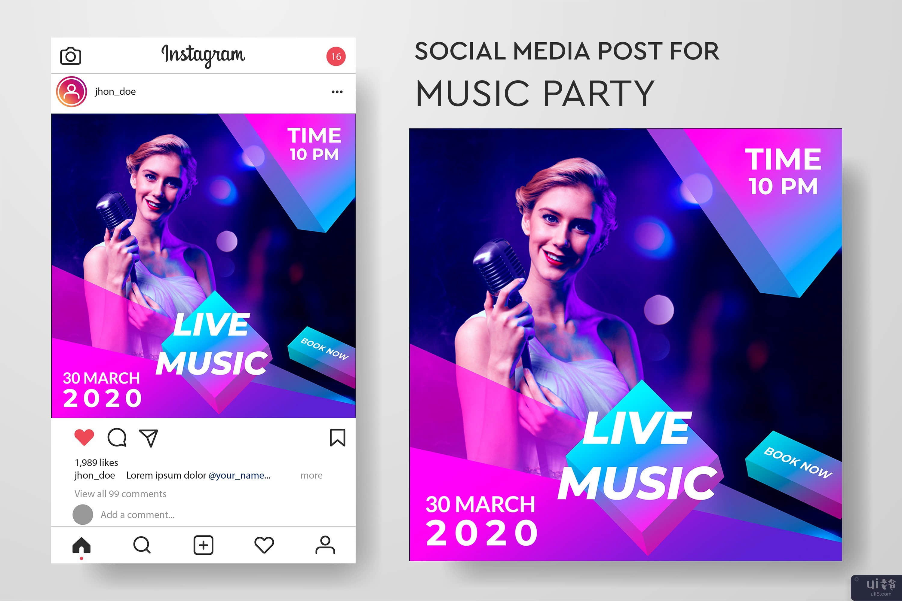 音乐派对社交媒体帖子合集(Music party social media post collection)插图1