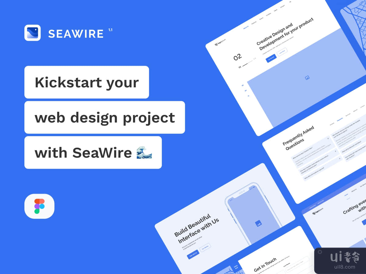 SeaWire - Figma Wireframe Kit for Website v 1.1