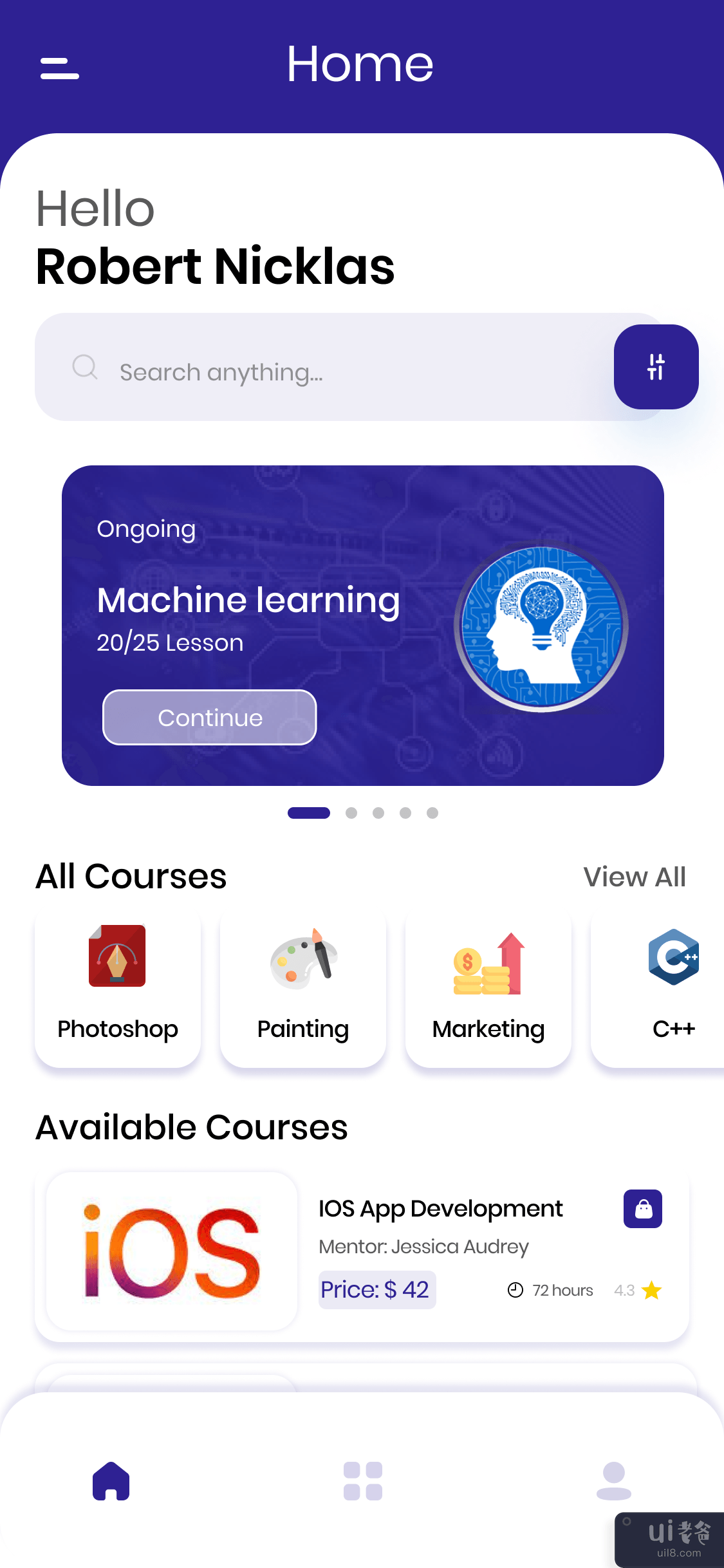 在线课程应用程序用户界面(Online Courses App UI)插图2