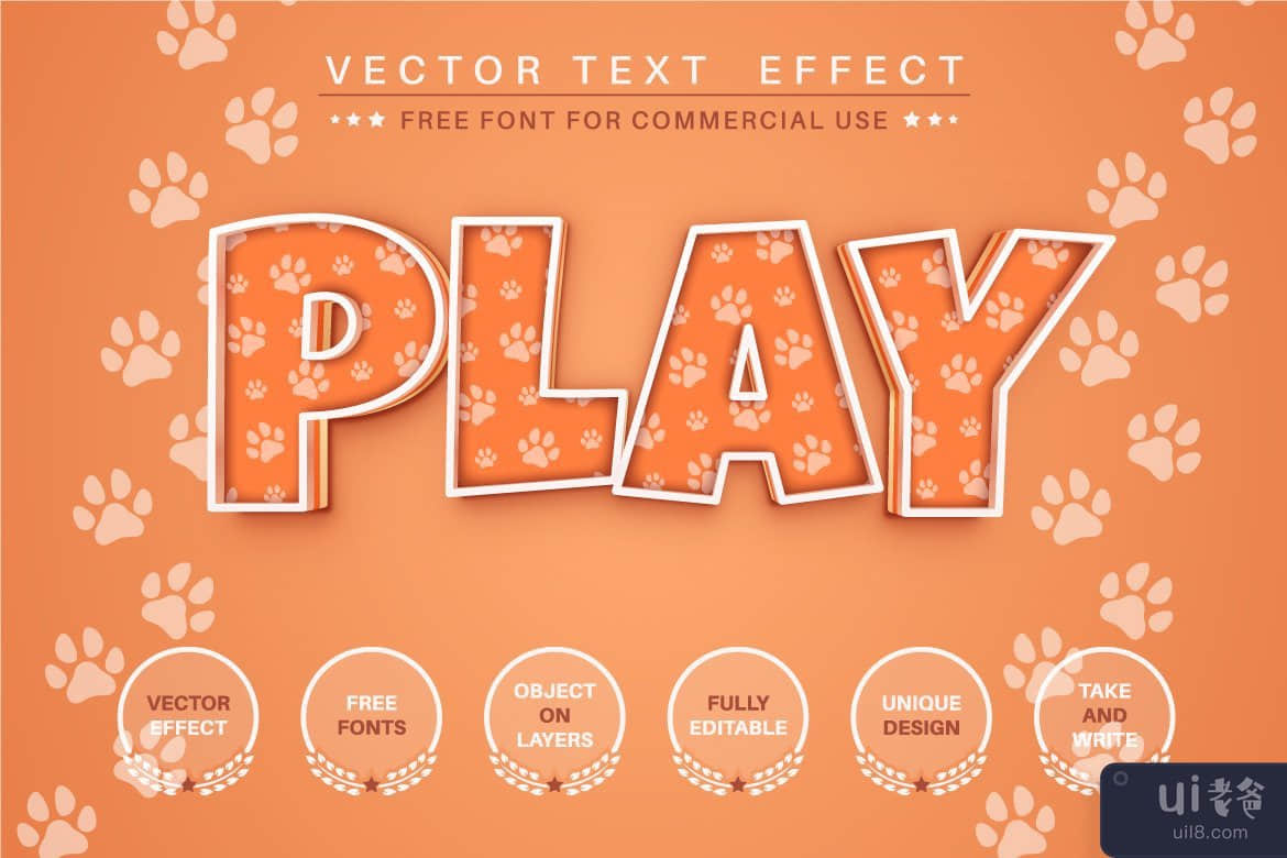 Fox 足迹 - 可编辑的文本效果、字体样式(Fox footprint - editable text effect, font style)插图3