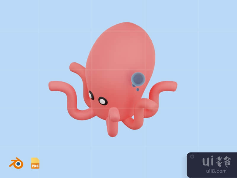 Octopus - Cute 3D Water Animal