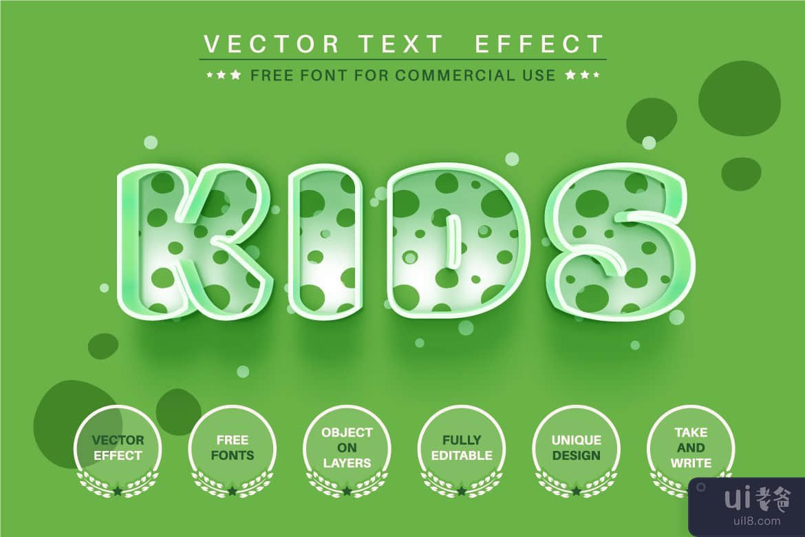 儿童恐龙 - 可编辑的文本效果、字体样式(Kids dino - editable text effect, font style)插图1