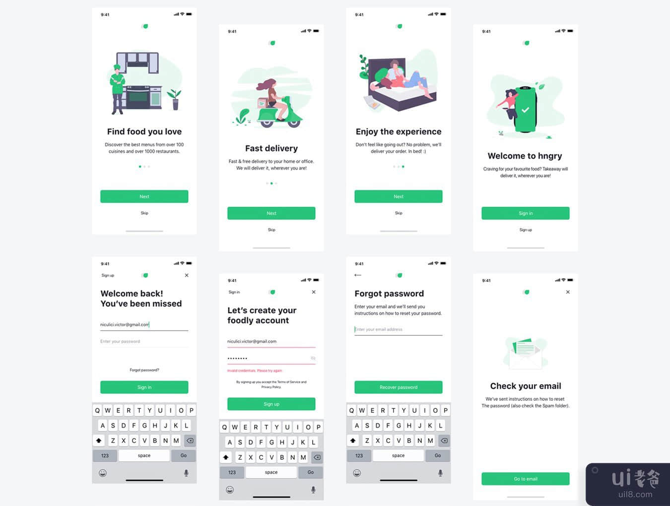 Hngry 送餐 UI 套件(Hngry Food Delivery UI Kit)插图2