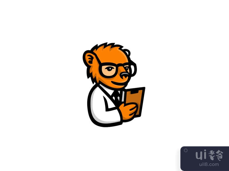 Nerdy Bear Scientist Mascot
