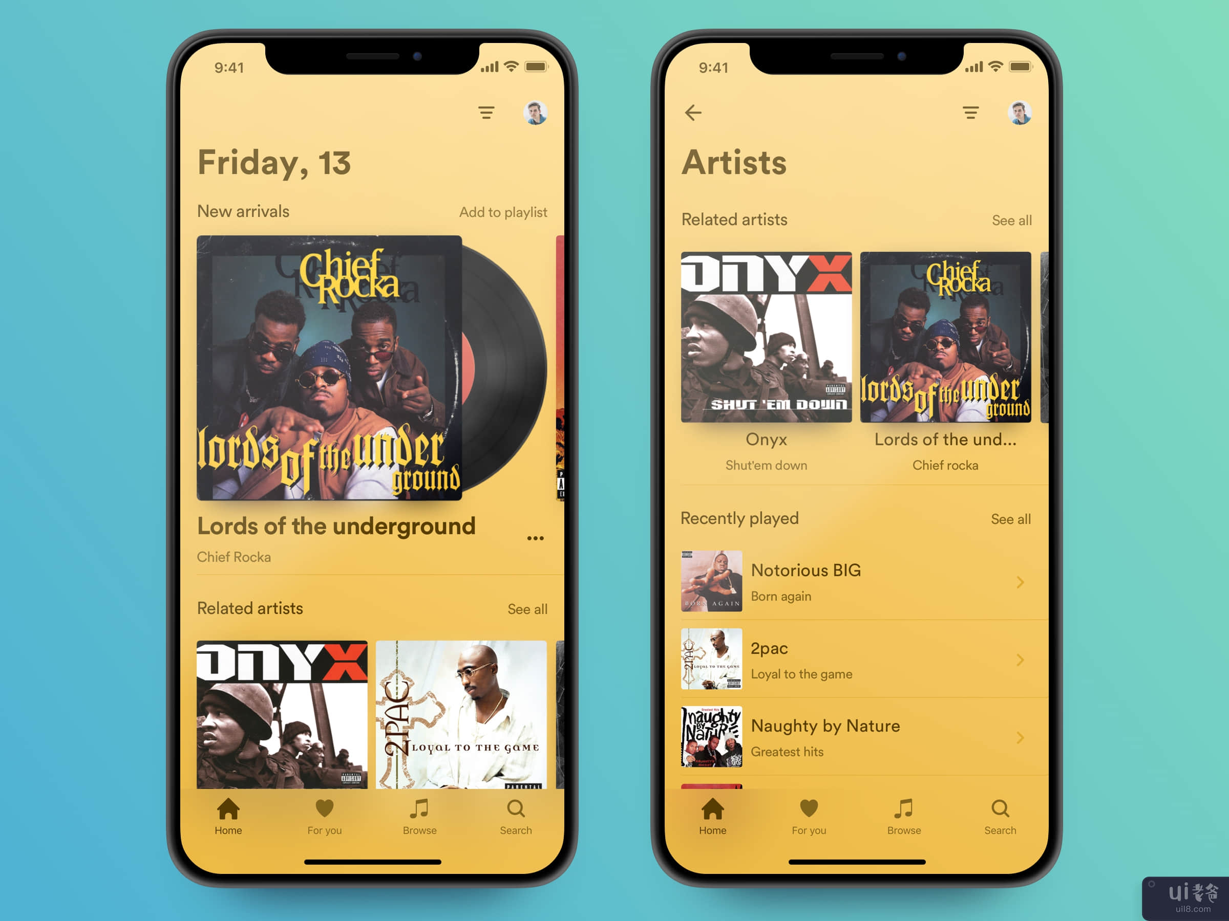 音乐应用 iOS UI 套件(Music App iOS UI Kit)插图1