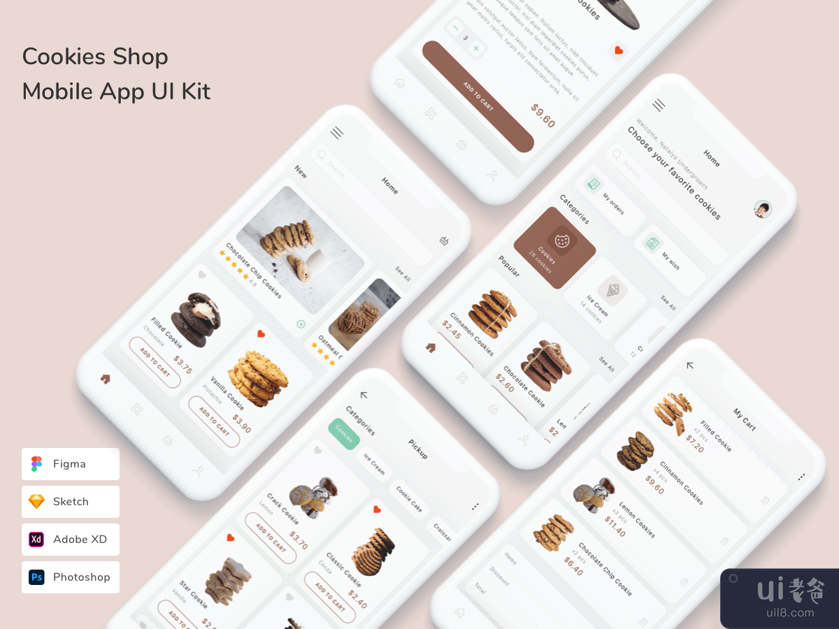 Cookies Shop Mobile App UI Kit