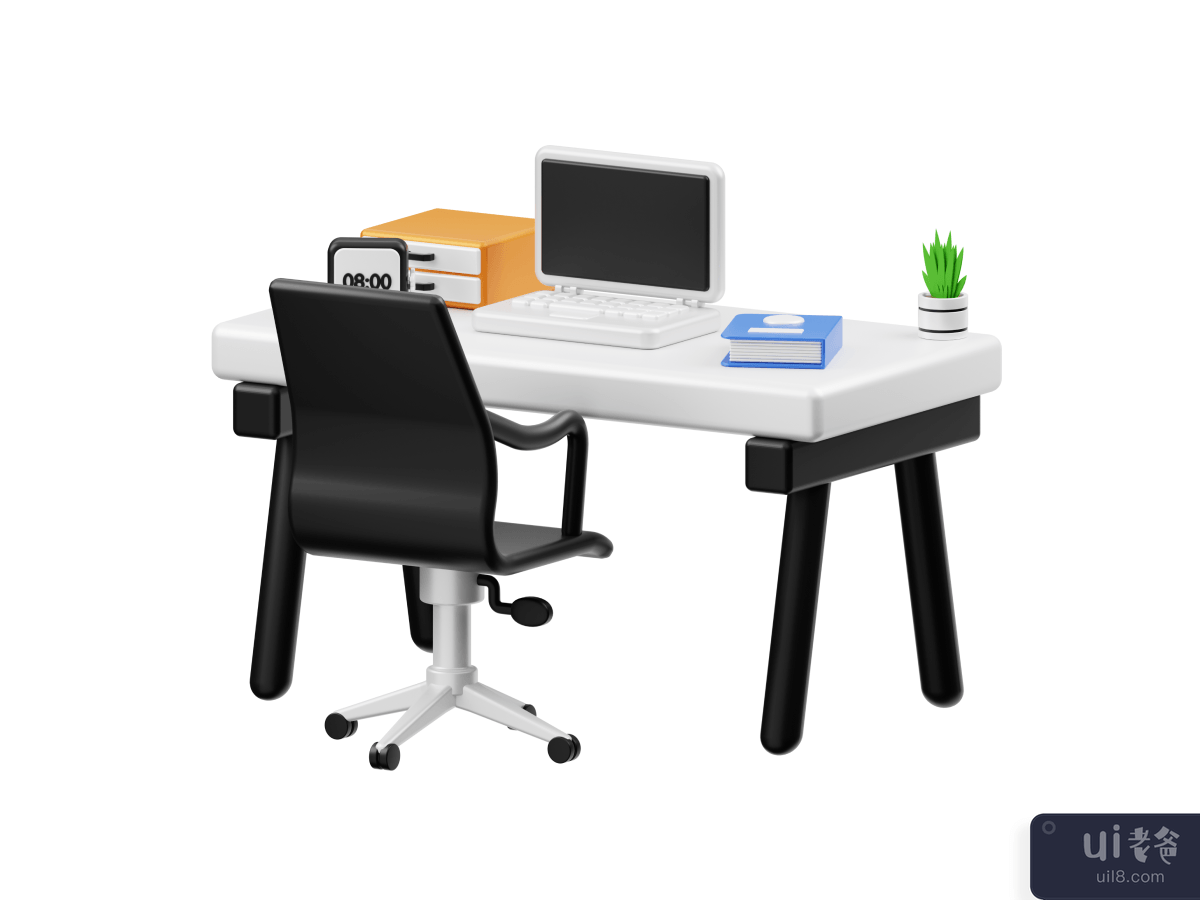 Enjoy Desk 3D Render Illustration