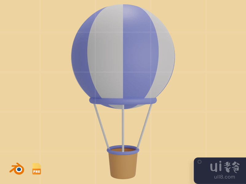 Air Balloon - 3D Travel & Holiday Illustration Pack (front)