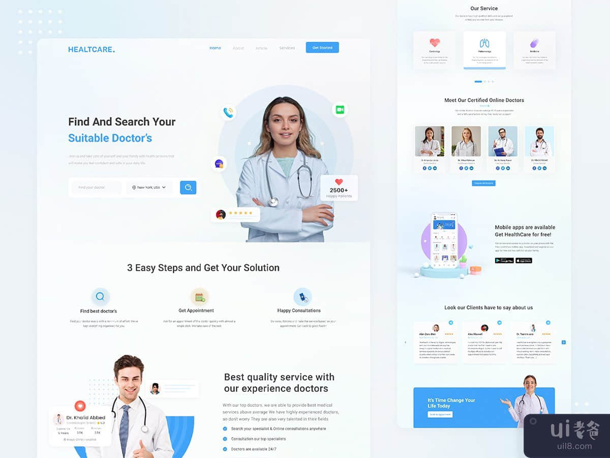 Healthcare - Doctor Appointment Website UI Design ⚕️