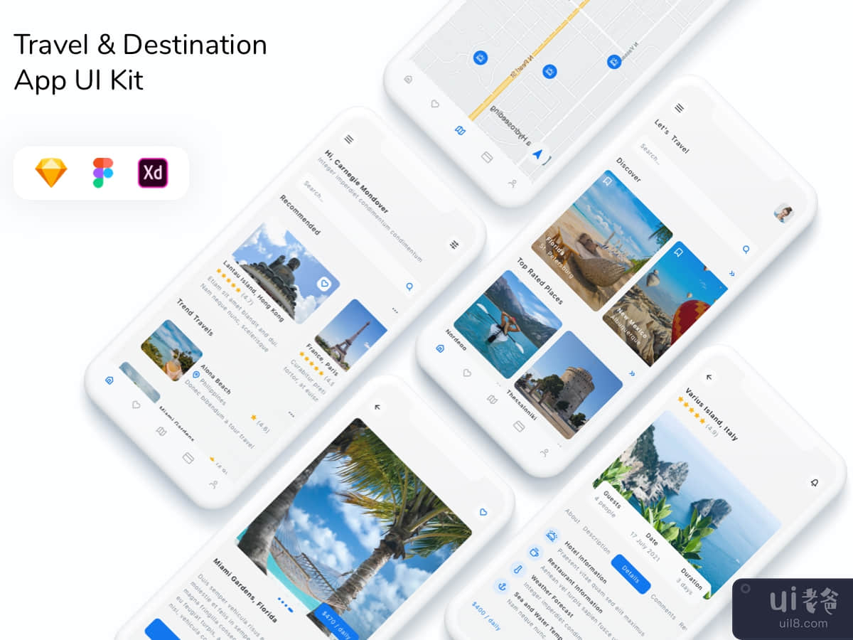 Travel & Destination App UI Kit
