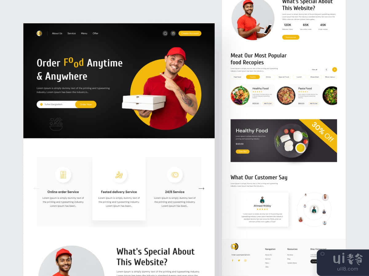 Food Delivery Landing Page Design