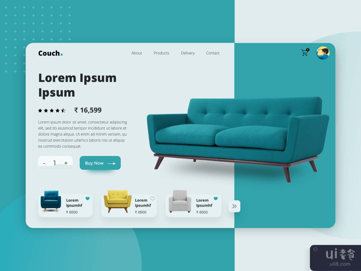 家具网站登陆页面(Furniture Website Landing page)插图1