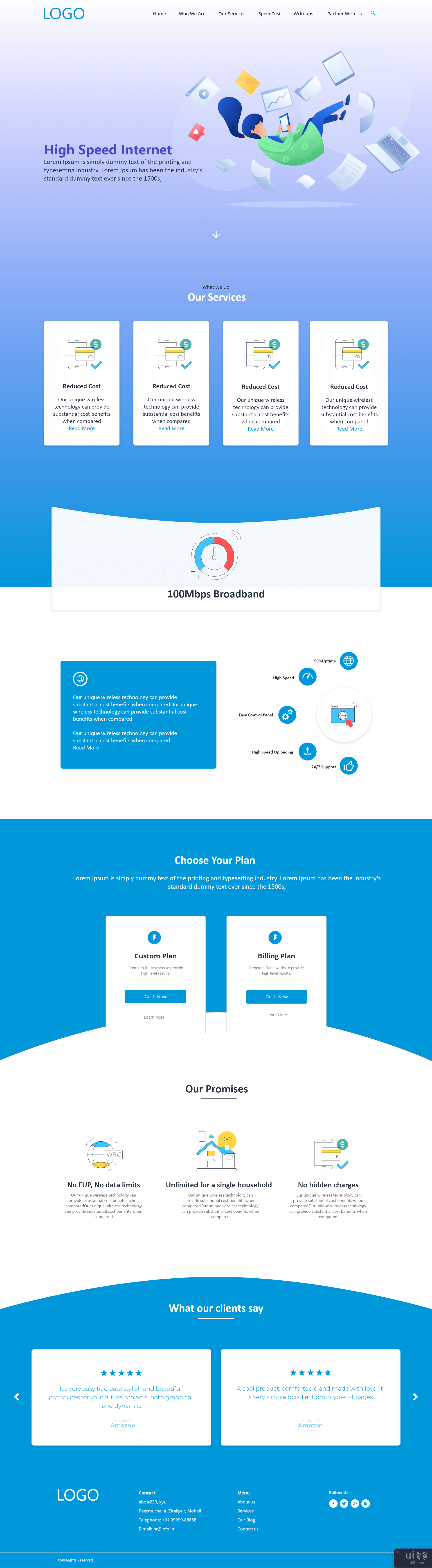 宽带网站模板(Broadband Website Template)插图