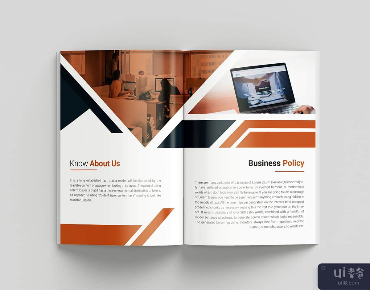 8页双折小册子模板设计(8 Page Bi-fold Brochure Template Design)插图2
