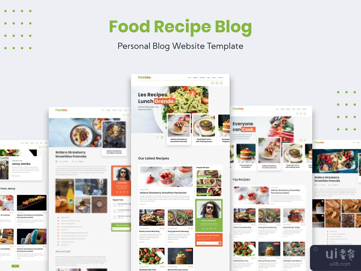 Food Recipe Personal Blog Website Template