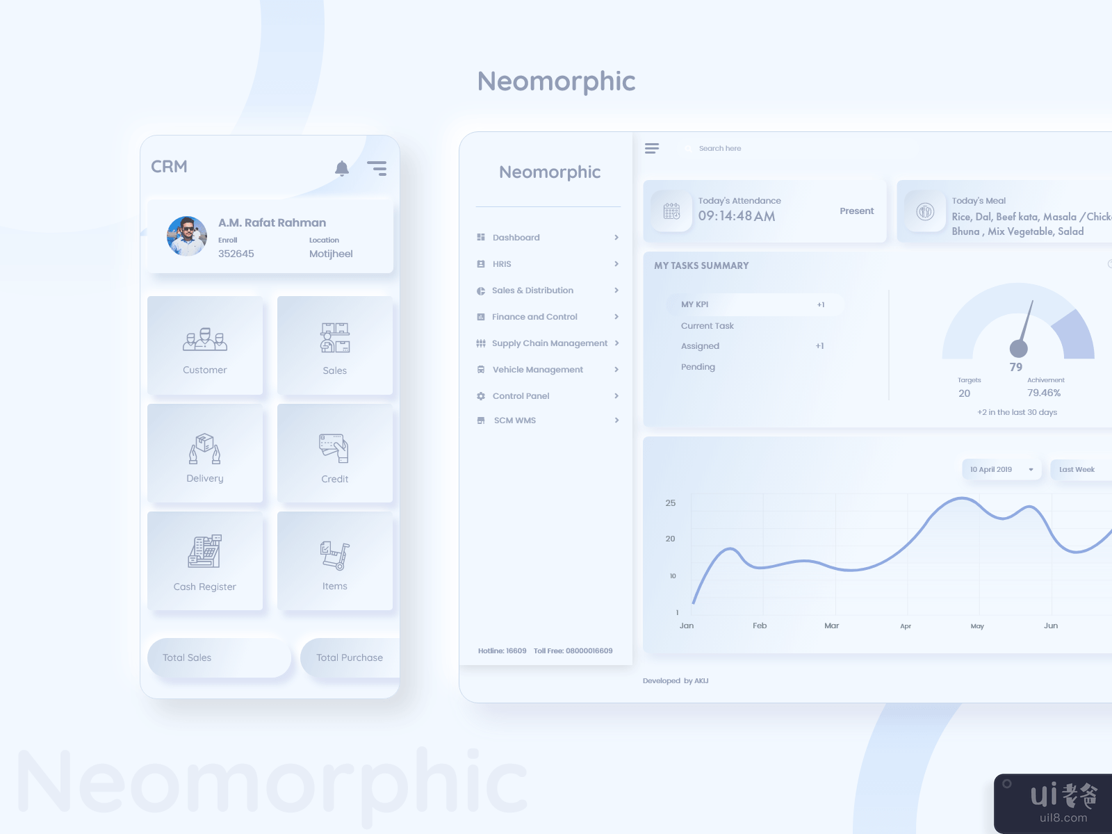 新形态移动应用程序和仪表板(Neomorphic Mobile App and Dashboard)插图1