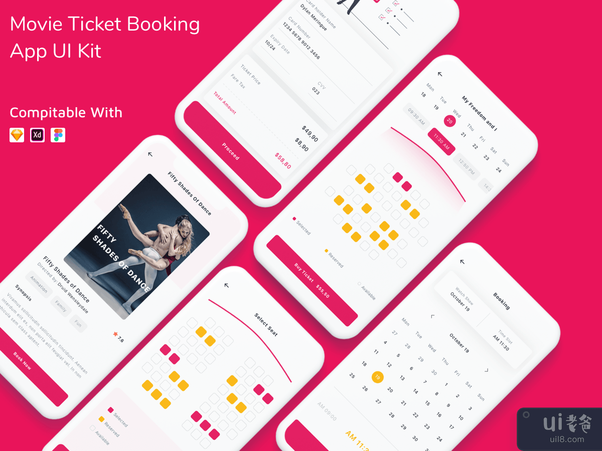 Movie Ticket Booking App UI Kit